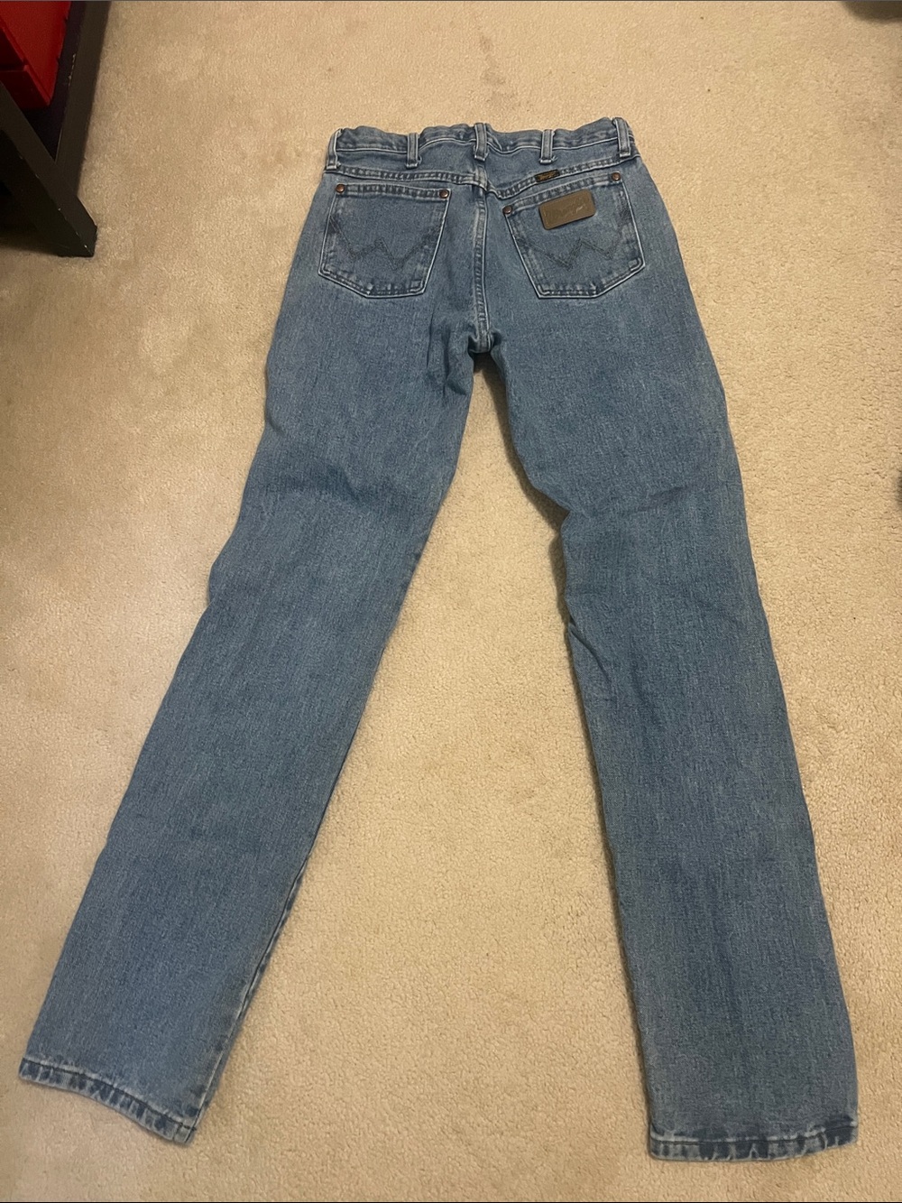 Wrangler Blue Denim Jeans with Interior Label Detail